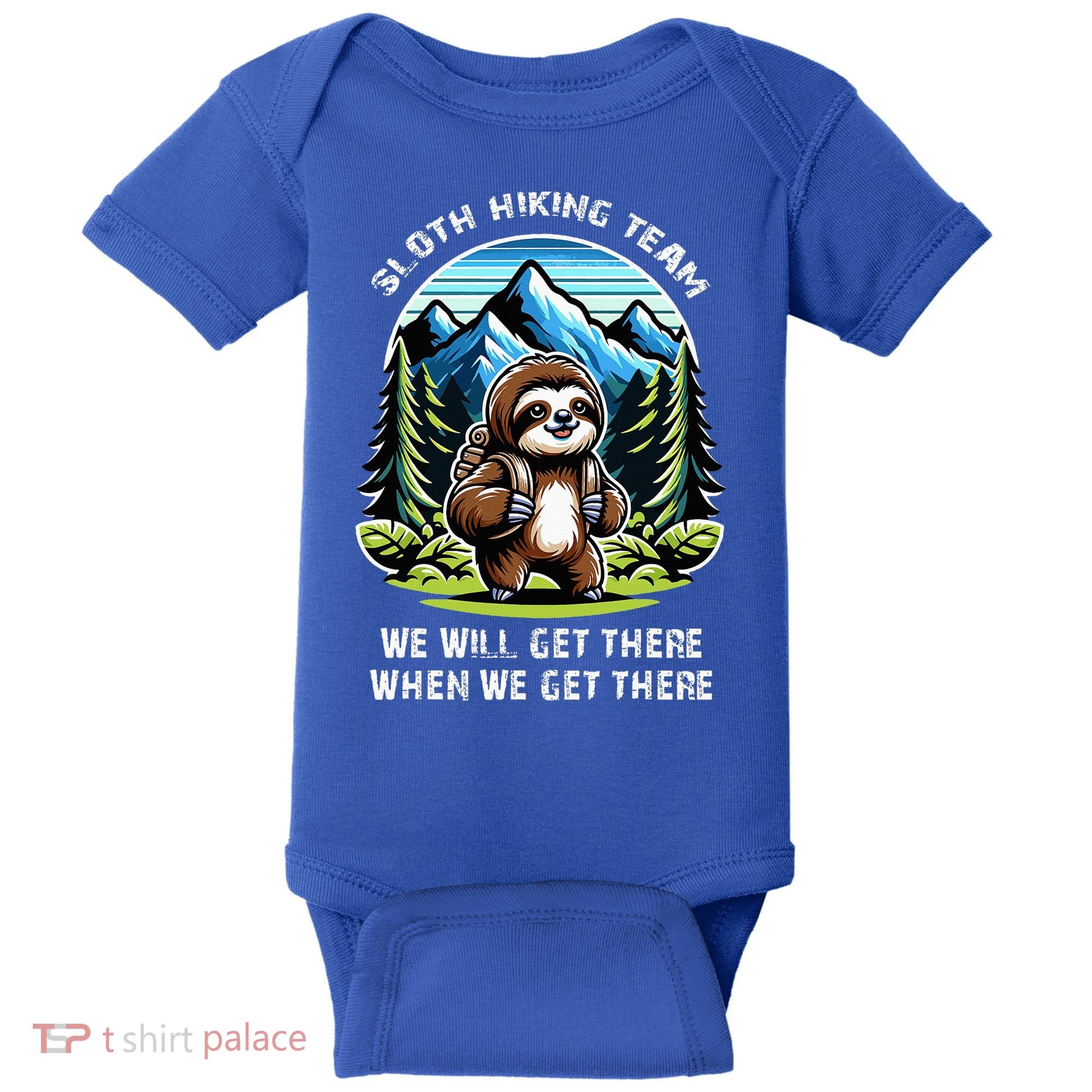 Mountain Sloth Hiking Team Hiking Baby Bodysuit
