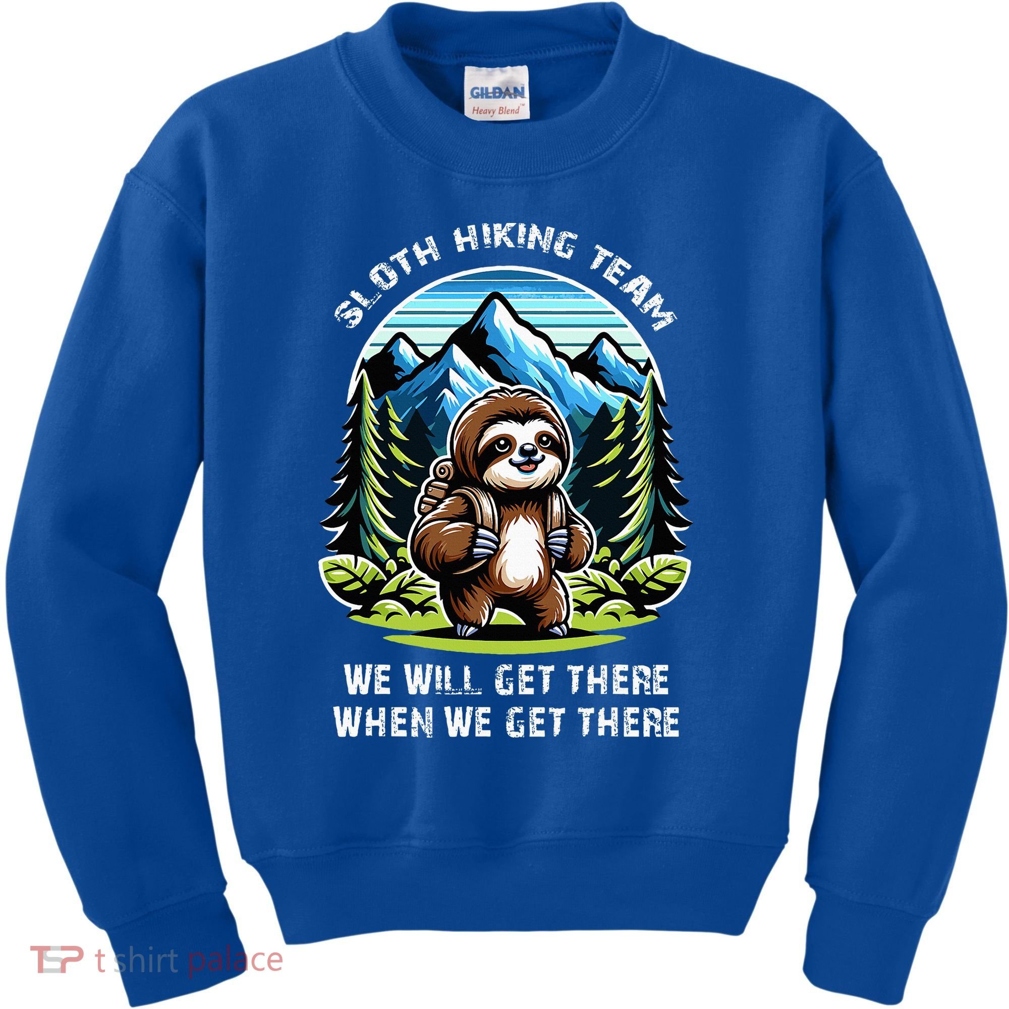 Mountain Sloth Hiking Team Hiking Kids Sweatshirt
