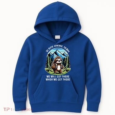 Mountain Sloth Hiking Team Hiking Kids Hoodie