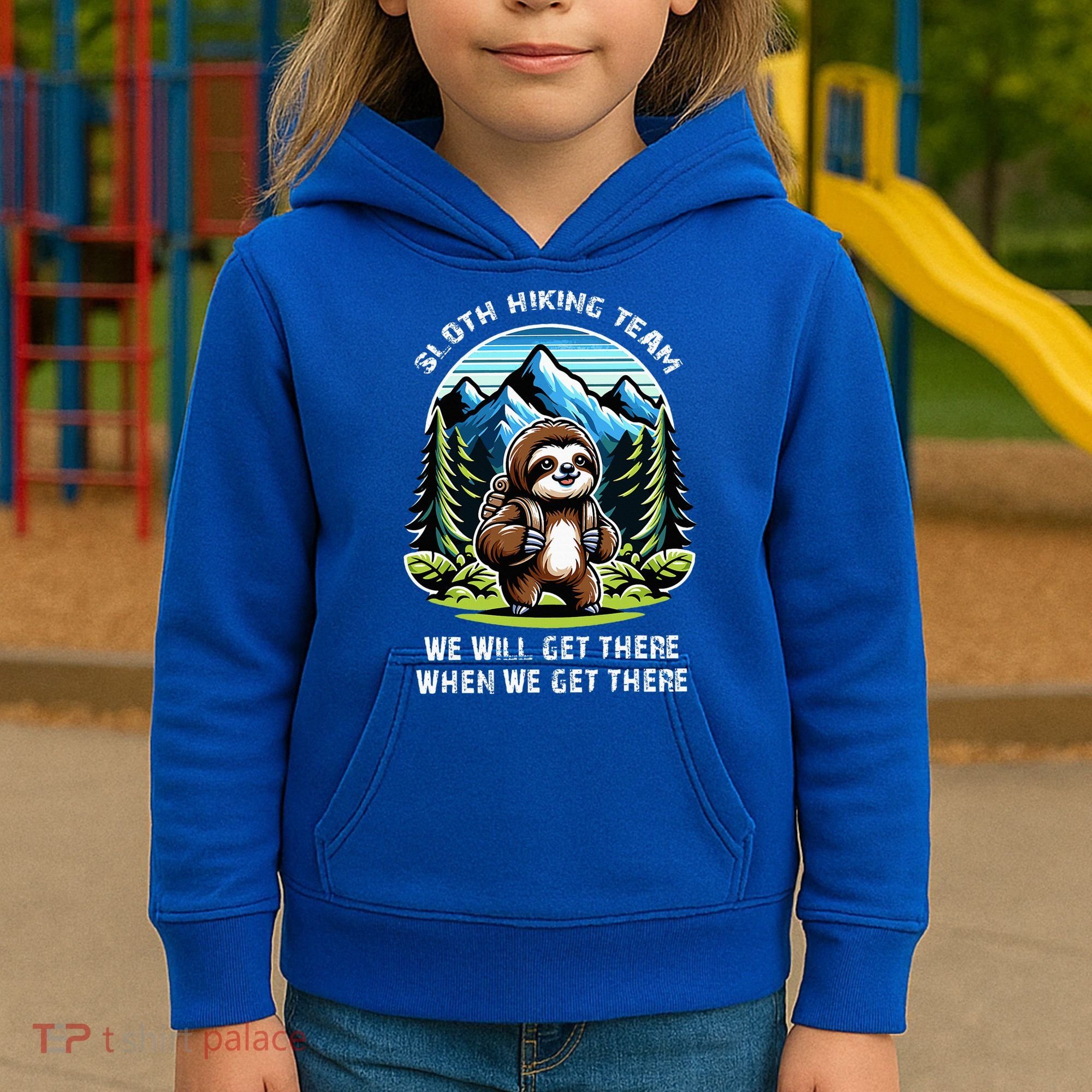 Mountain Sloth Hiking Team Hiking Kids Hoodie