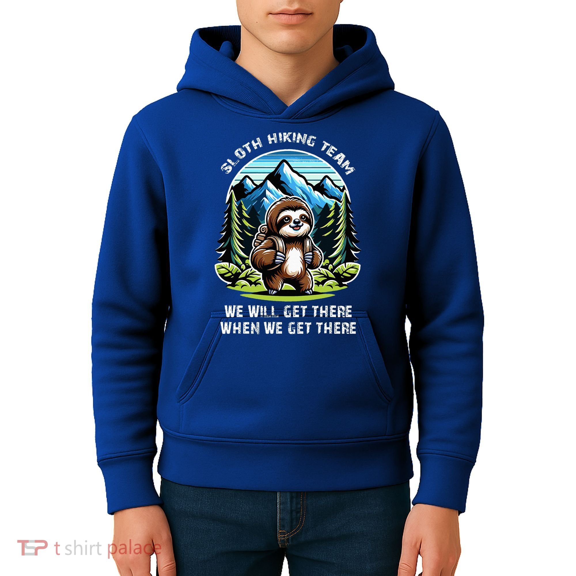 Mountain Sloth Hiking Team Hiking Kids Hoodie