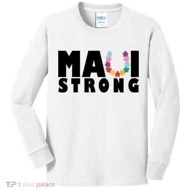 Maui Strong Hawaii Relief Awareness Kids Long Sleeve Shirt