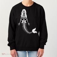 Mermaid Skeleton Halloween Funny Spooky Scary Swimming Women's Sweatshirt thumb 0