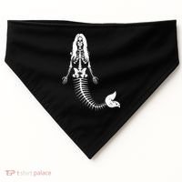 Mermaid Skeleton Halloween Funny Spooky Scary Swimming USA-Made Doggie Bandana thumb 0