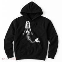 Mermaid Skeleton Halloween Funny Spooky Scary Swimming Hoodie thumb 0