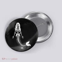 Mermaid Skeleton Halloween Funny Spooky Scary Swimming Button thumb 0