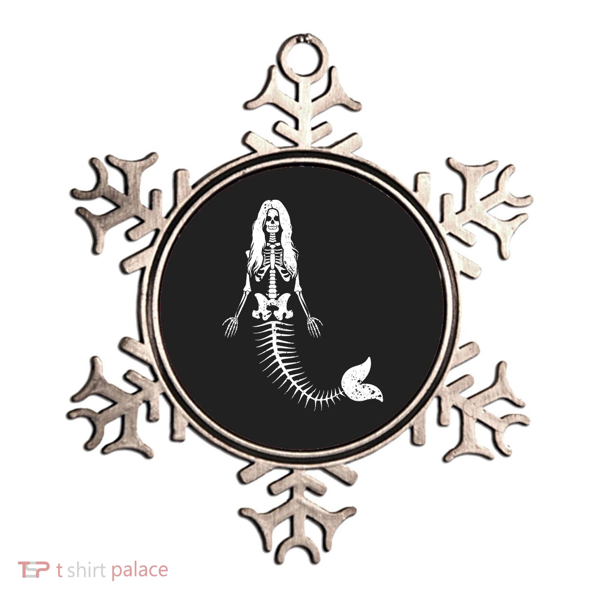 Mermaid Skeleton Halloween Funny Spooky Scary Swimming Ornament