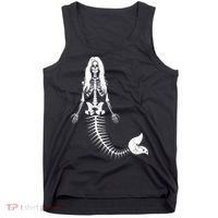 Mermaid Skeleton Halloween Funny Spooky Scary Swimming Tank Top thumb 0