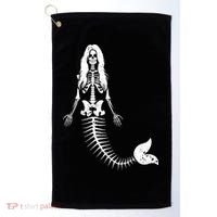 Mermaid Skeleton Halloween Funny Spooky Scary Swimming Golf Towel thumb 0