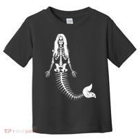 Mermaid Skeleton Halloween Funny Spooky Scary Swimming Toddler T-Shirt thumb 0