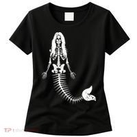 Mermaid Skeleton Halloween Funny Spooky Scary Swimming Women's T-Shirt thumb 0