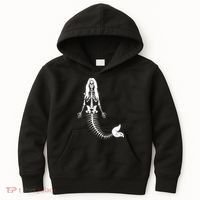 Mermaid Skeleton Halloween Funny Spooky Scary Swimming Kids Hoodie thumb 0