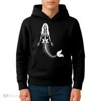 Mermaid Skeleton Halloween Funny Spooky Scary Swimming Kids Hoodie thumb 4