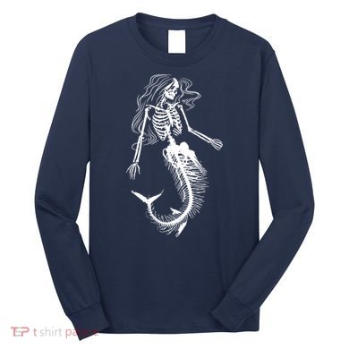 Mermaid Skeleton Halloween Costume Women Girls Long Sleeve Shirt