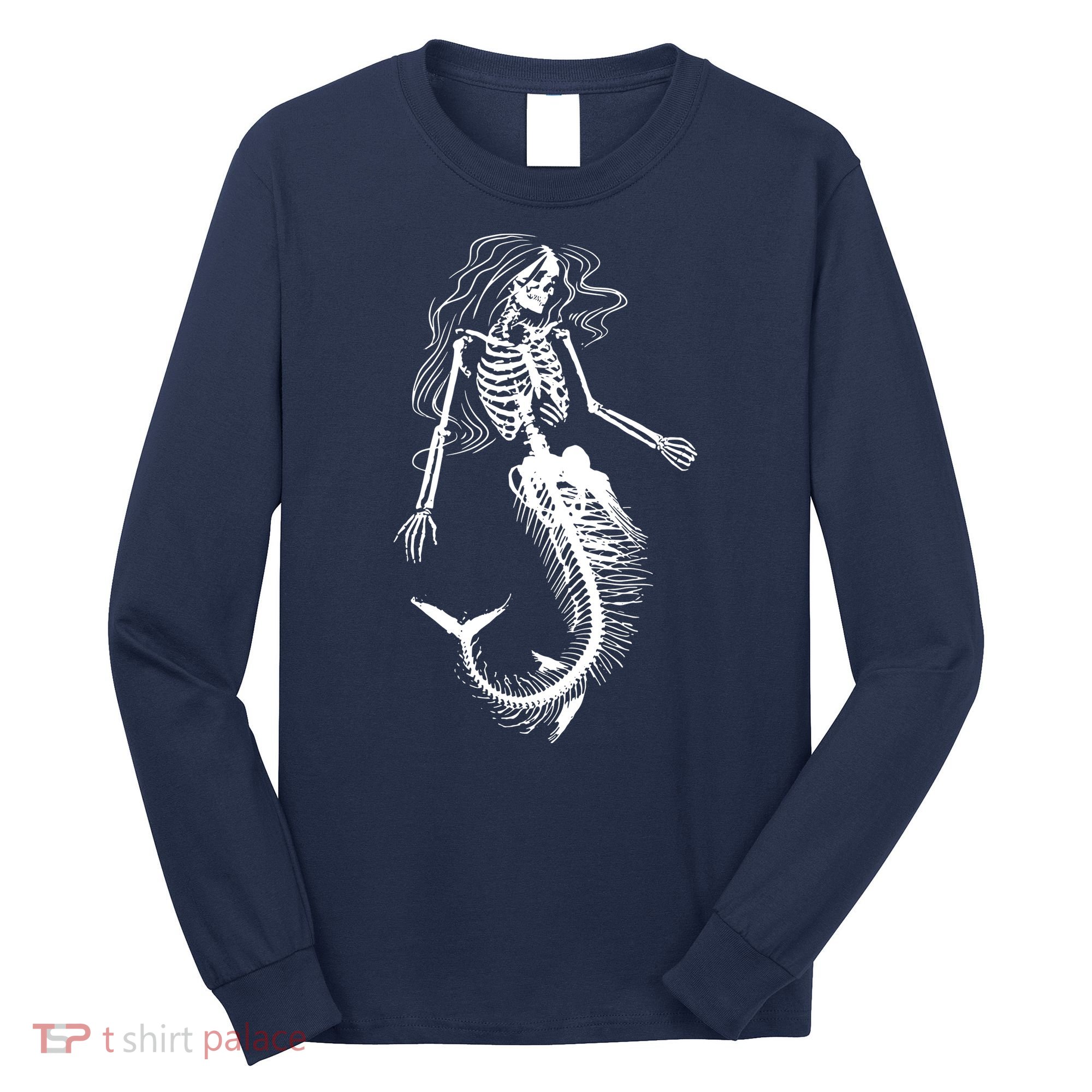 Mermaid Skeleton Halloween Costume Women Girls Long Sleeve Shirt