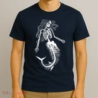 Mermaid Skeleton Halloween Costume Women Girls T-Shirt thumb 3