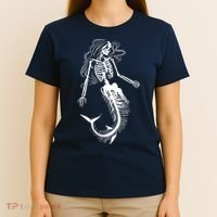 Mermaid Skeleton Halloween Costume Women Girls T-Shirt thumb 4