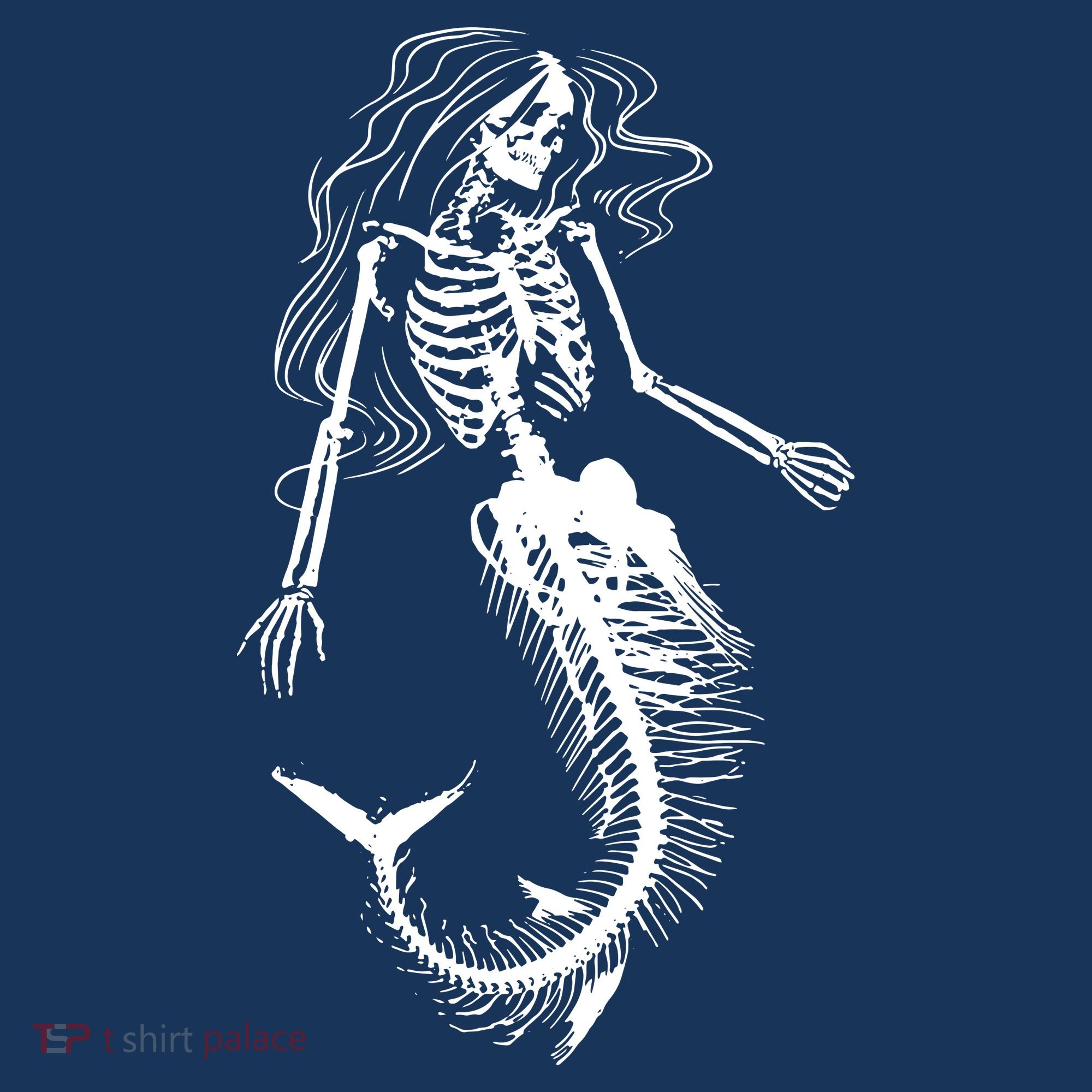 Mermaid Skeleton Halloween Costume Women Girls T-Shirt