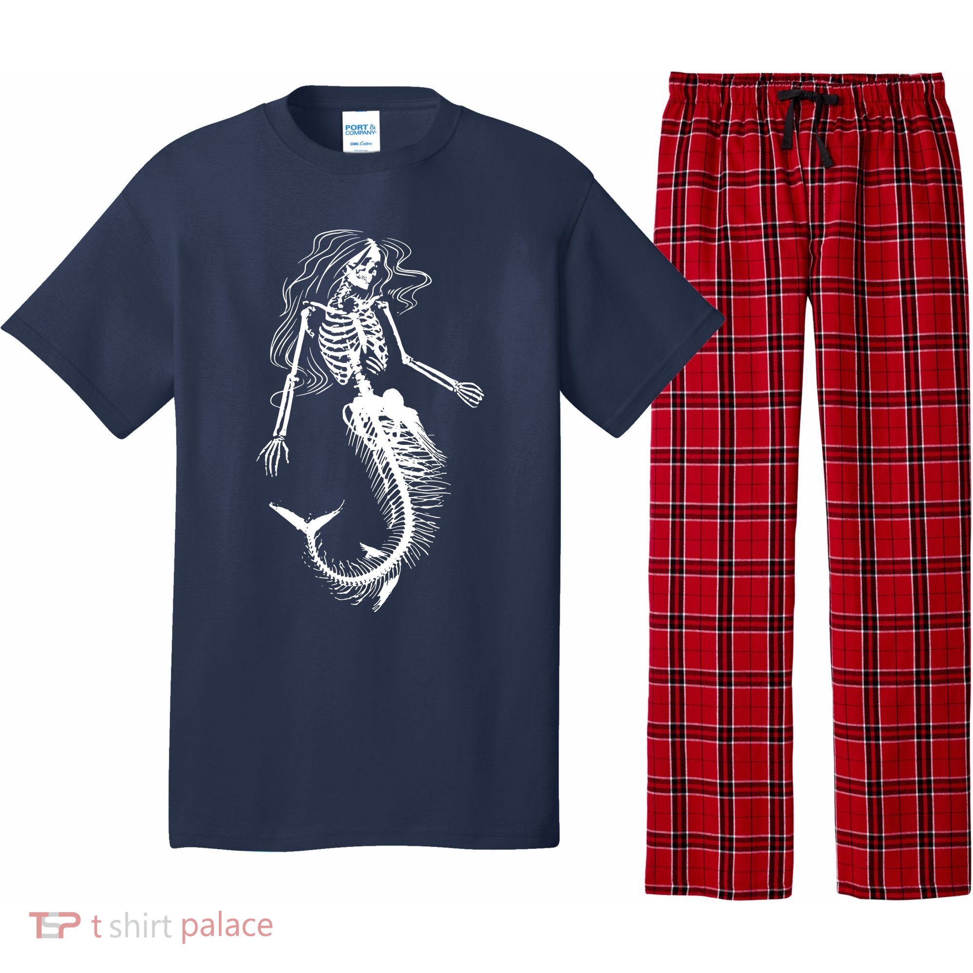 Mermaid Skeleton Halloween Costume Women Girls Pajama Set