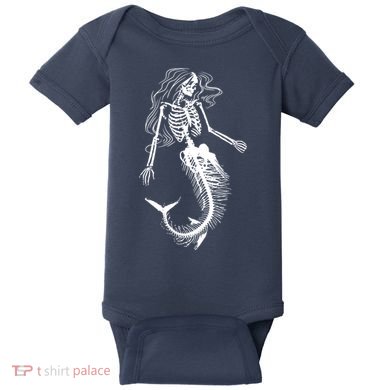 Mermaid Skeleton Halloween Costume Women Girls Baby Bodysuit
