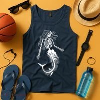 Mermaid Skeleton Halloween Costume Women Girls Tank Top thumb 4