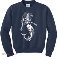 Mermaid Skeleton Halloween Costume Women Girls Kids Sweatshirt thumb 0