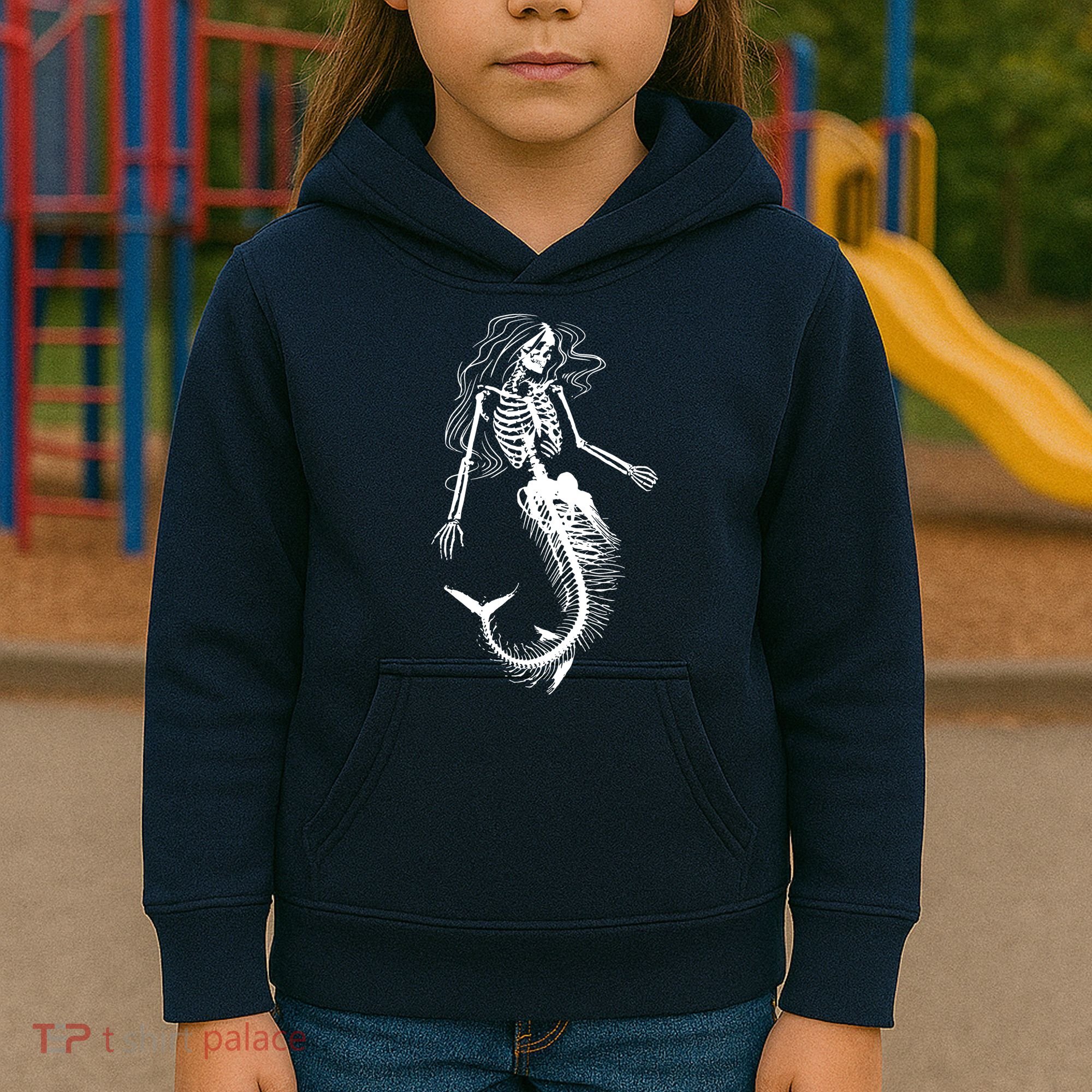 Mermaid Skeleton Halloween Costume Women Girls Kids Hoodie
