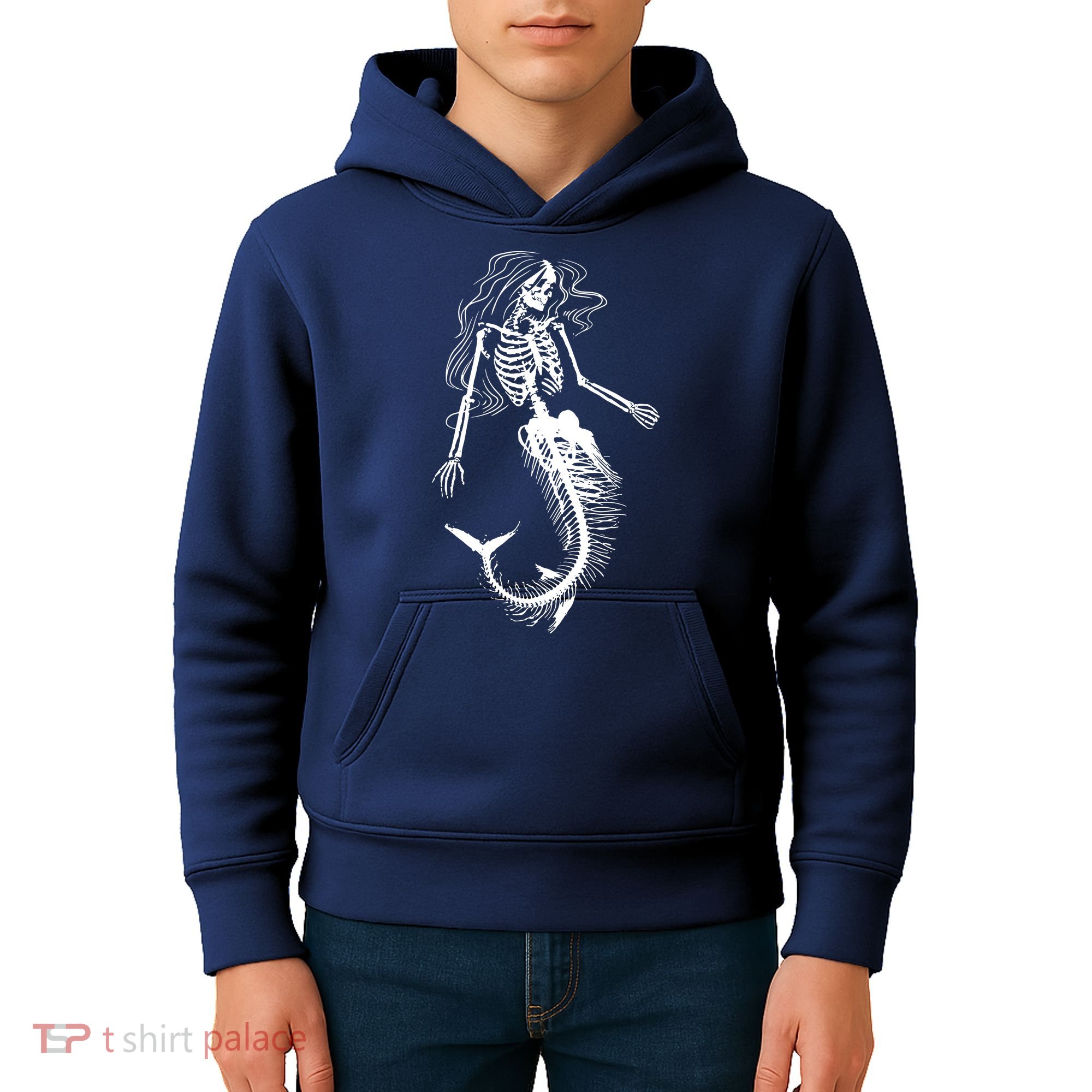 Mermaid Skeleton Halloween Costume Women Girls Kids Hoodie