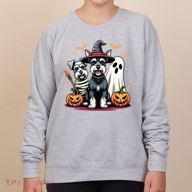 Miniature Schnauzer Halloween Costume Mummy Witch Ghost Dog Women's Sweatshirt