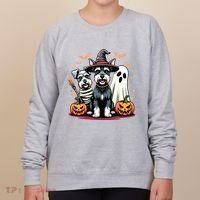 Miniature Schnauzer Halloween Costume Mummy Witch Ghost Dog Women's Sweatshirt thumb 0