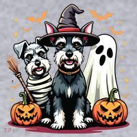 Miniature Schnauzer Halloween Costume Mummy Witch Ghost Dog Women's Sweatshirt thumb 2