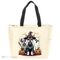 Miniature Schnauzer Halloween Costume Mummy Witch Ghost Dog Tote Bag thumb 0