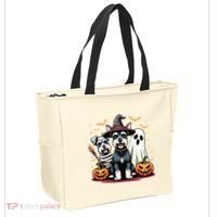 Miniature Schnauzer Halloween Costume Mummy Witch Ghost Dog Tote Bag thumb 2