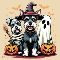 Miniature Schnauzer Halloween Costume Mummy Witch Ghost Dog Tote Bag thumb 4
