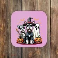 Miniature Schnauzer Halloween Costume Mummy Witch Ghost Dog Coaster thumb 0