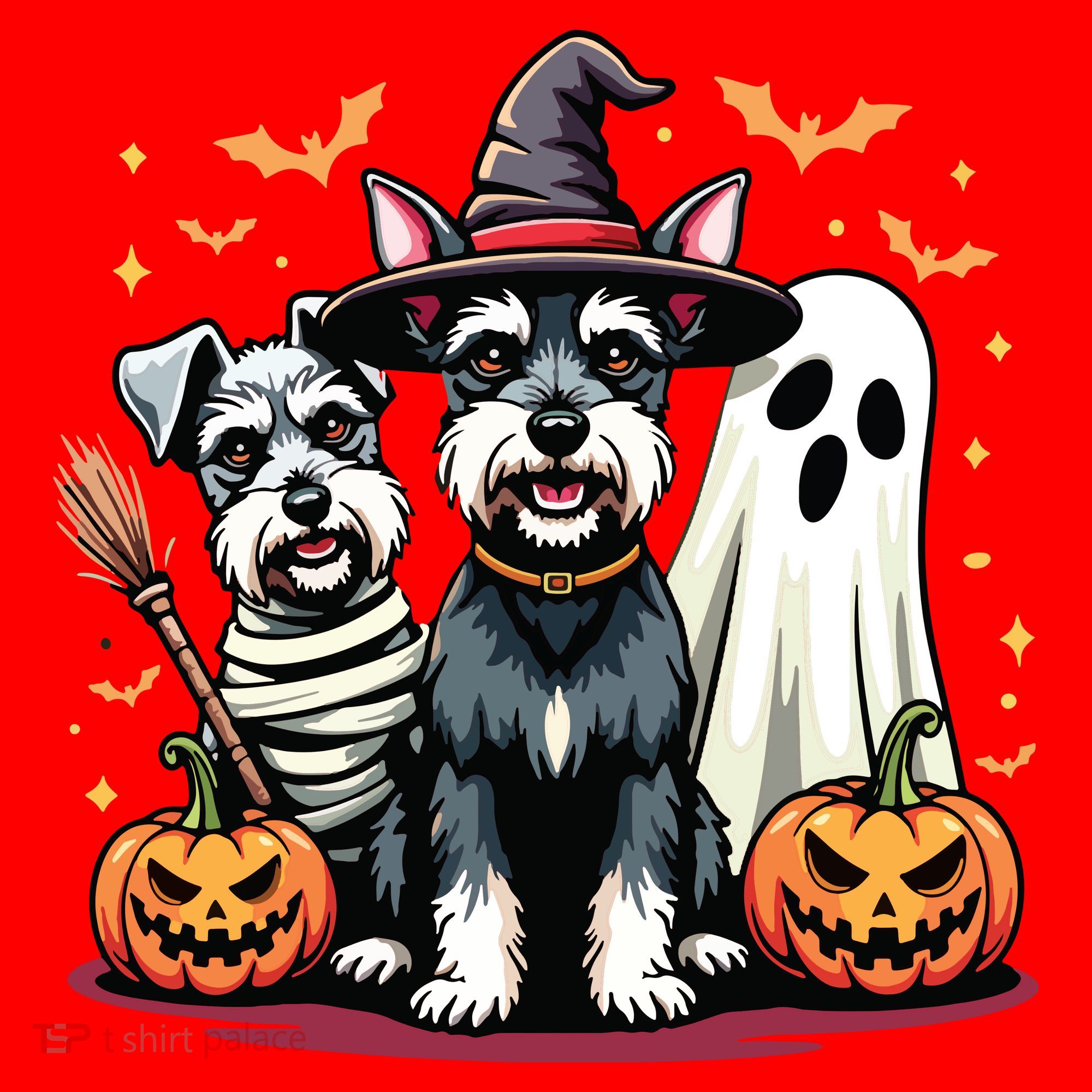 Miniature Schnauzer Halloween Costume Mummy Witch Ghost Dog Santa Hat