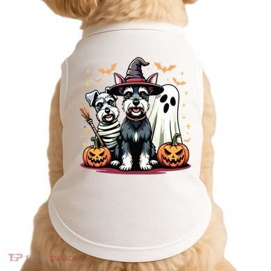 Miniature Schnauzer Halloween Costume Mummy Witch Ghost Dog Doggie Tank