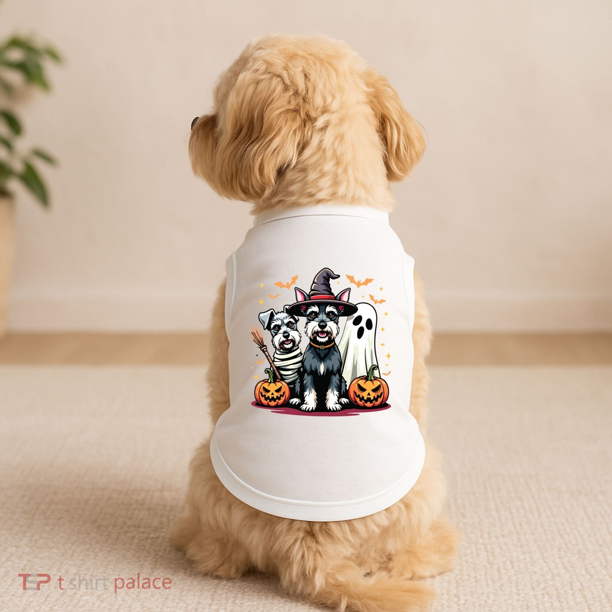 Miniature Schnauzer Halloween Costume Mummy Witch Ghost Dog Doggie Tank