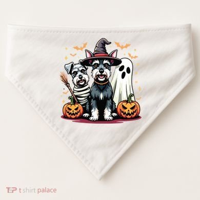 Miniature Schnauzer Halloween Costume Mummy Witch Ghost Dog USA-Made Doggie Bandana
