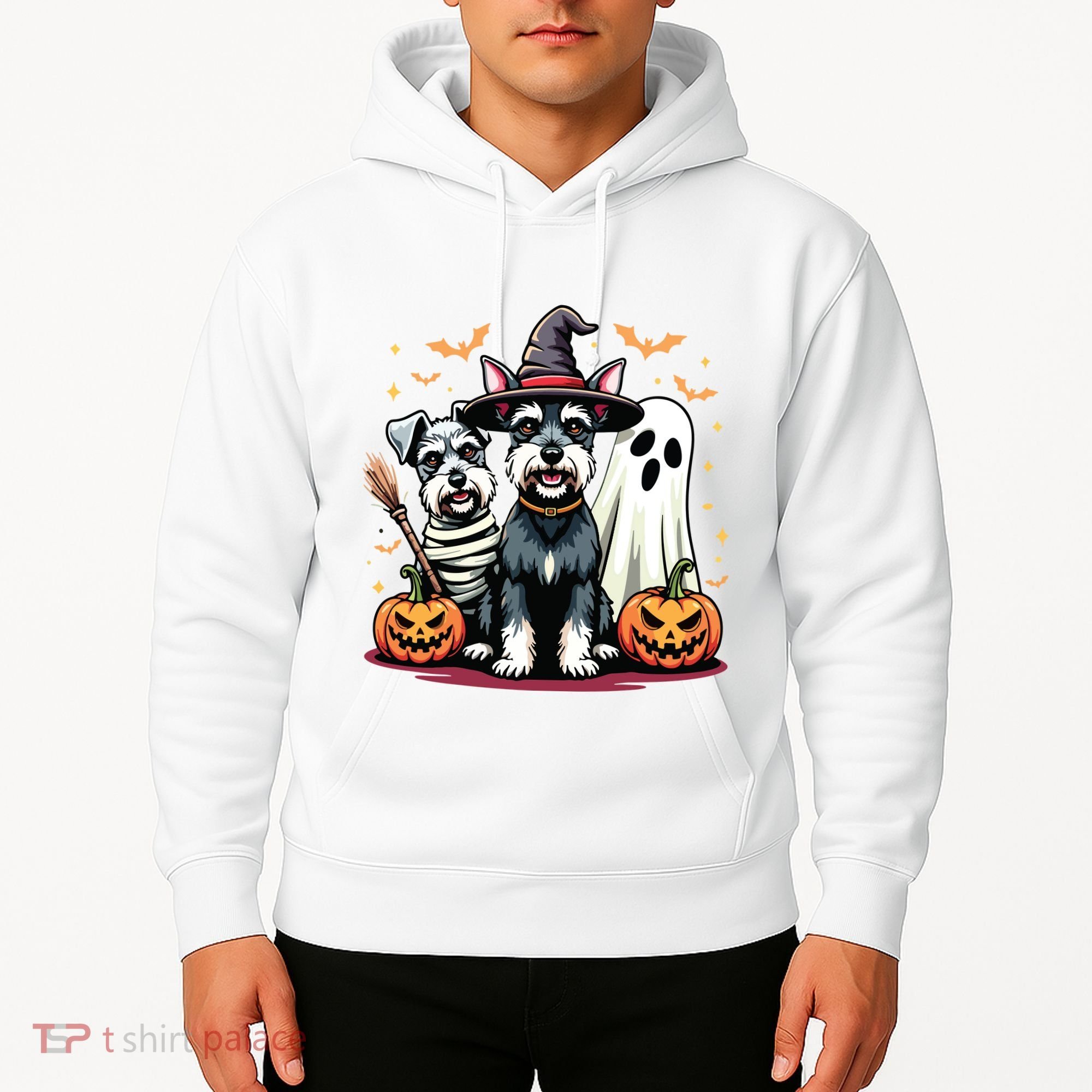 Miniature Schnauzer Halloween Costume Mummy Witch Ghost Dog Hoodie