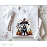Miniature Schnauzer Halloween Costume Mummy Witch Ghost Dog Sweatshirt thumb 2