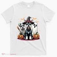 Miniature Schnauzer Halloween Costume Mummy Witch Ghost Dog T-Shirt thumb 0