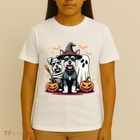 Miniature Schnauzer Halloween Costume Mummy Witch Ghost Dog T-Shirt thumb 4