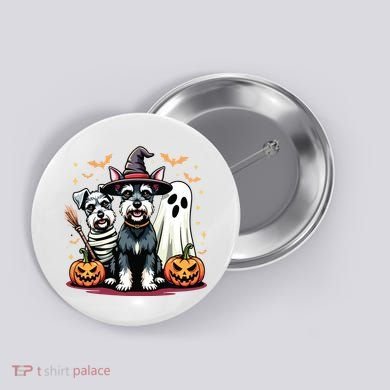 Miniature Schnauzer Halloween Costume Mummy Witch Ghost Dog Button
