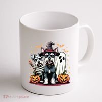 Miniature Schnauzer Halloween Costume Mummy Witch Ghost Dog Coffee Mug thumb 1
