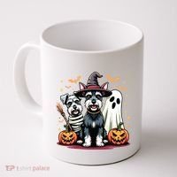Miniature Schnauzer Halloween Costume Mummy Witch Ghost Dog Coffee Mug thumb 0