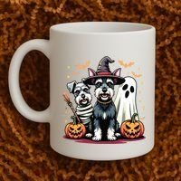 Miniature Schnauzer Halloween Costume Mummy Witch Ghost Dog Coffee Mug thumb 2