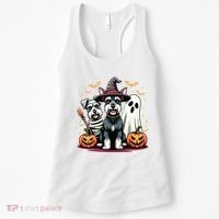 Miniature Schnauzer Halloween Costume Mummy Witch Ghost Dog Women's Tank Top thumb 0
