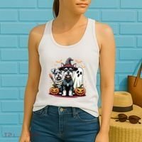 Miniature Schnauzer Halloween Costume Mummy Witch Ghost Dog Women's Tank Top thumb 2