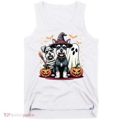 Miniature Schnauzer Halloween Costume Mummy Witch Ghost Dog Tank Top